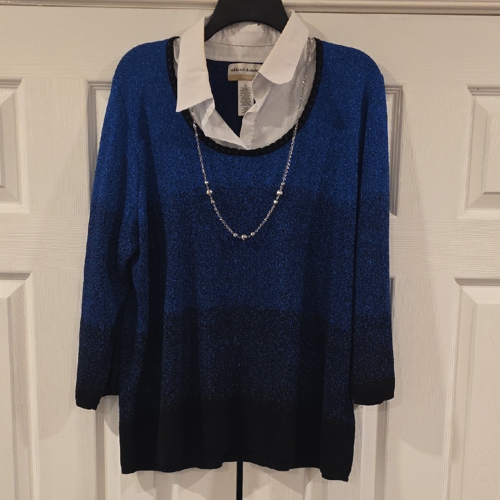 Blue and Black Women's Sweater